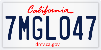 CA license plate 7MGL047