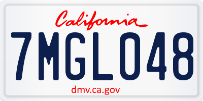 CA license plate 7MGL048