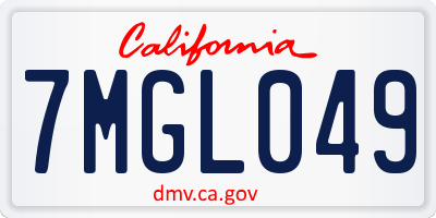 CA license plate 7MGL049
