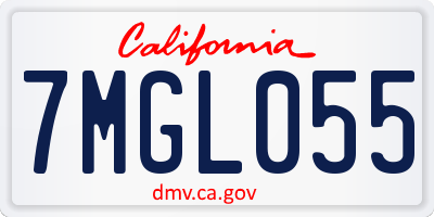 CA license plate 7MGL055