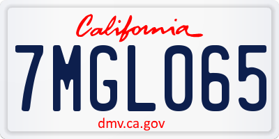 CA license plate 7MGL065