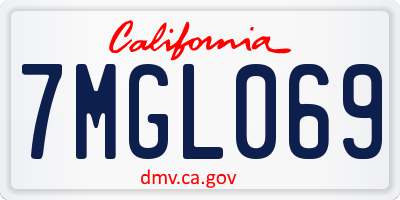 CA license plate 7MGL069