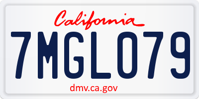 CA license plate 7MGL079