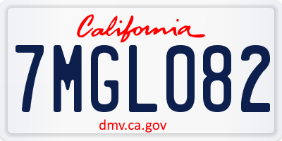 CA license plate 7MGL082