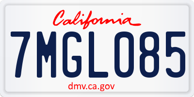 CA license plate 7MGL085