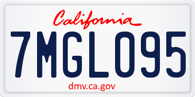 CA license plate 7MGL095