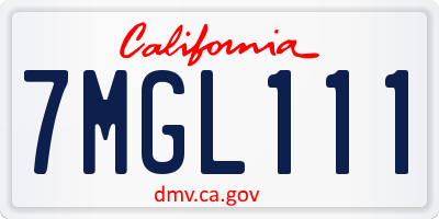 CA license plate 7MGL111