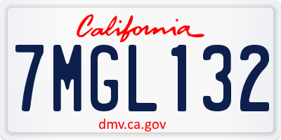 CA license plate 7MGL132