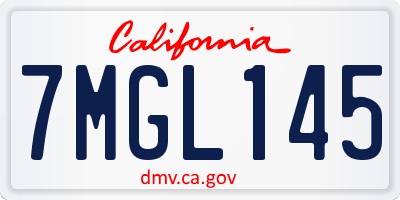 CA license plate 7MGL145