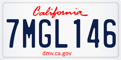CA license plate 7MGL146