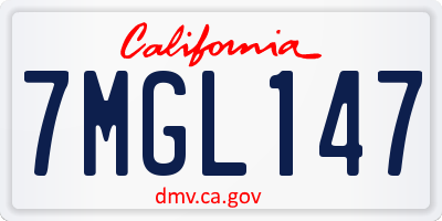 CA license plate 7MGL147