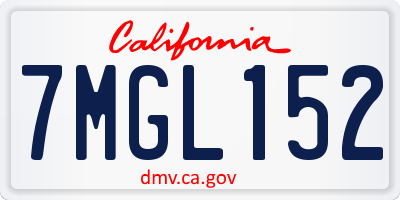 CA license plate 7MGL152