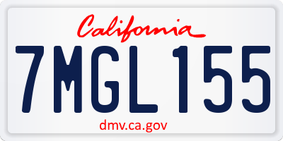 CA license plate 7MGL155