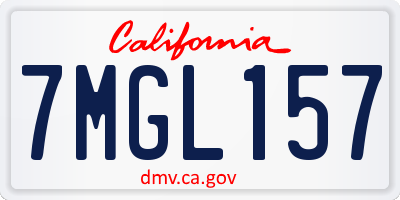 CA license plate 7MGL157