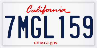 CA license plate 7MGL159