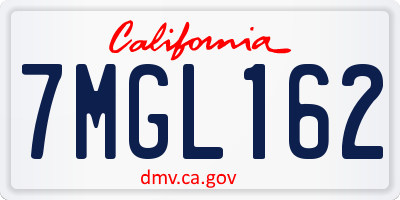 CA license plate 7MGL162