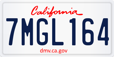 CA license plate 7MGL164
