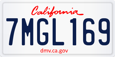 CA license plate 7MGL169