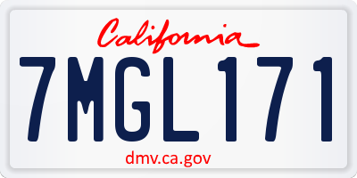 CA license plate 7MGL171