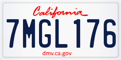 CA license plate 7MGL176