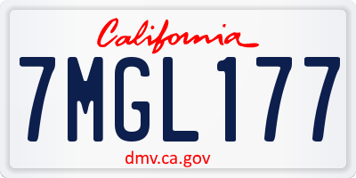 CA license plate 7MGL177