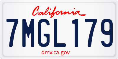 CA license plate 7MGL179