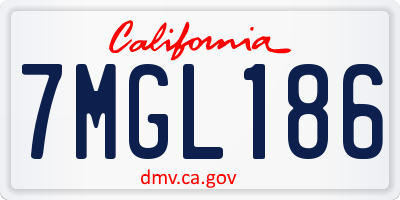 CA license plate 7MGL186
