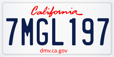 CA license plate 7MGL197
