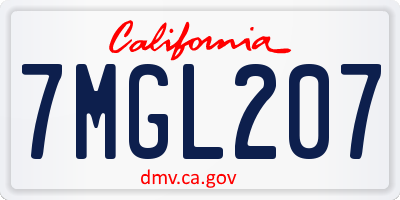 CA license plate 7MGL207