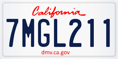 CA license plate 7MGL211