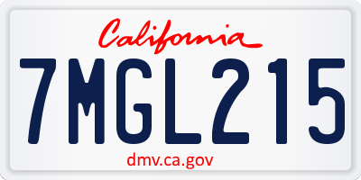 CA license plate 7MGL215