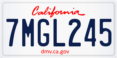 CA license plate 7MGL245
