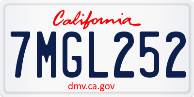 CA license plate 7MGL252
