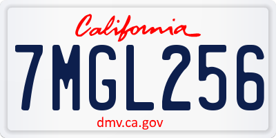 CA license plate 7MGL256