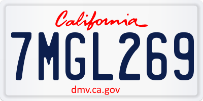CA license plate 7MGL269