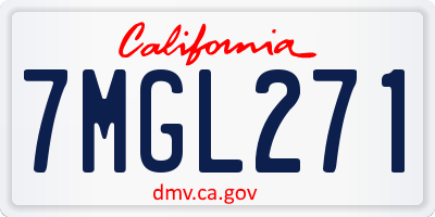 CA license plate 7MGL271