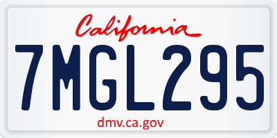 CA license plate 7MGL295