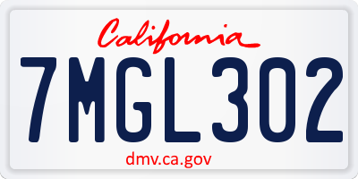 CA license plate 7MGL302