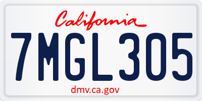 CA license plate 7MGL305