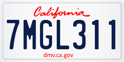 CA license plate 7MGL311