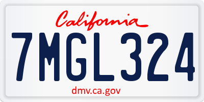 CA license plate 7MGL324