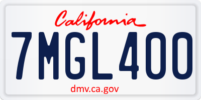 CA license plate 7MGL400