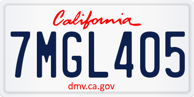 CA license plate 7MGL405