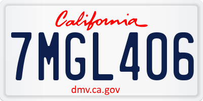 CA license plate 7MGL406