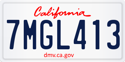 CA license plate 7MGL413