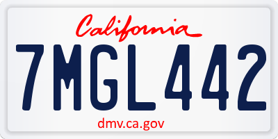 CA license plate 7MGL442
