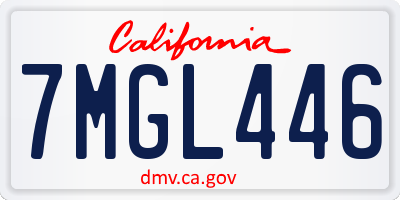 CA license plate 7MGL446