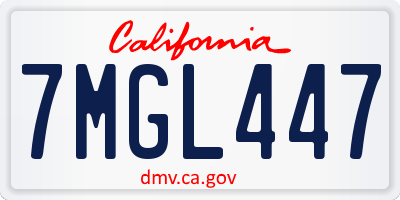 CA license plate 7MGL447
