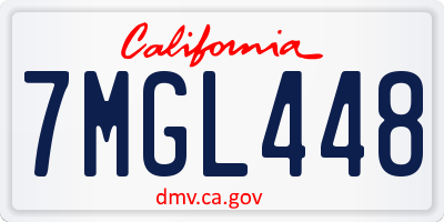 CA license plate 7MGL448