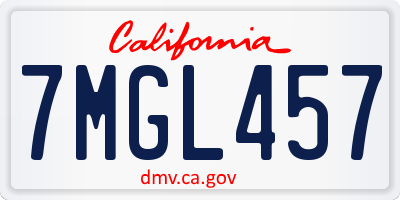 CA license plate 7MGL457